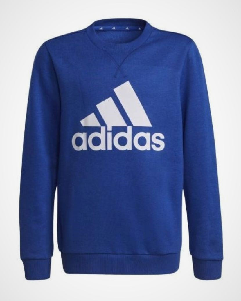 Adidas Kids Big Logo Crew Sweat Bright Blue/White
