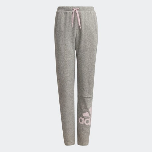 Adidas Kids Big Logo French Terry Pant Medium Grey Heather/Clear Pink