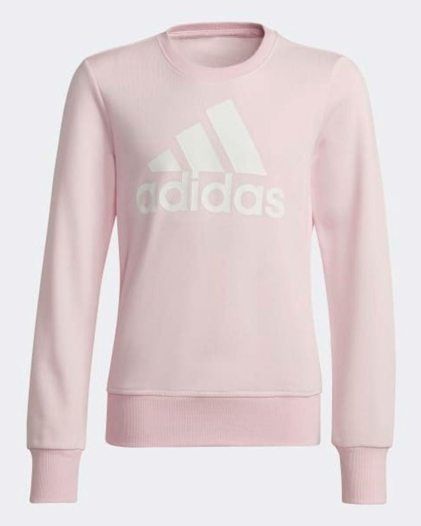 Adidas Kids Big Logo Crew Sweat Clear Pink/White