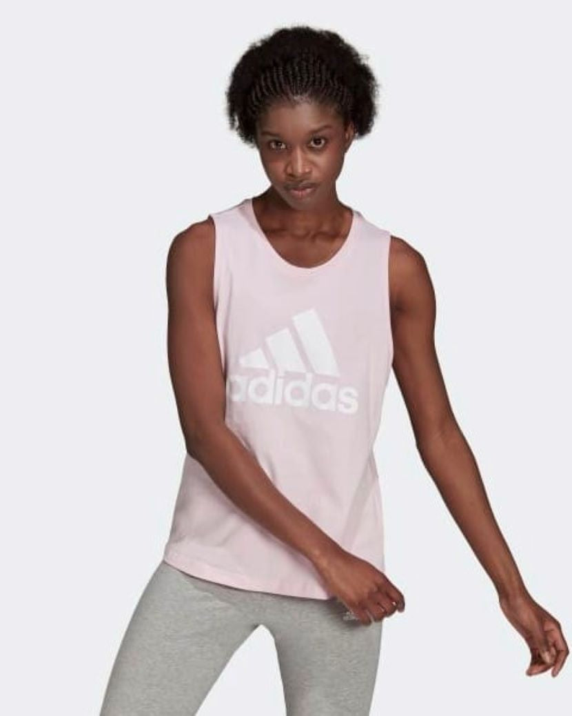 Adidas Womens Big Logo Tank Pink/White