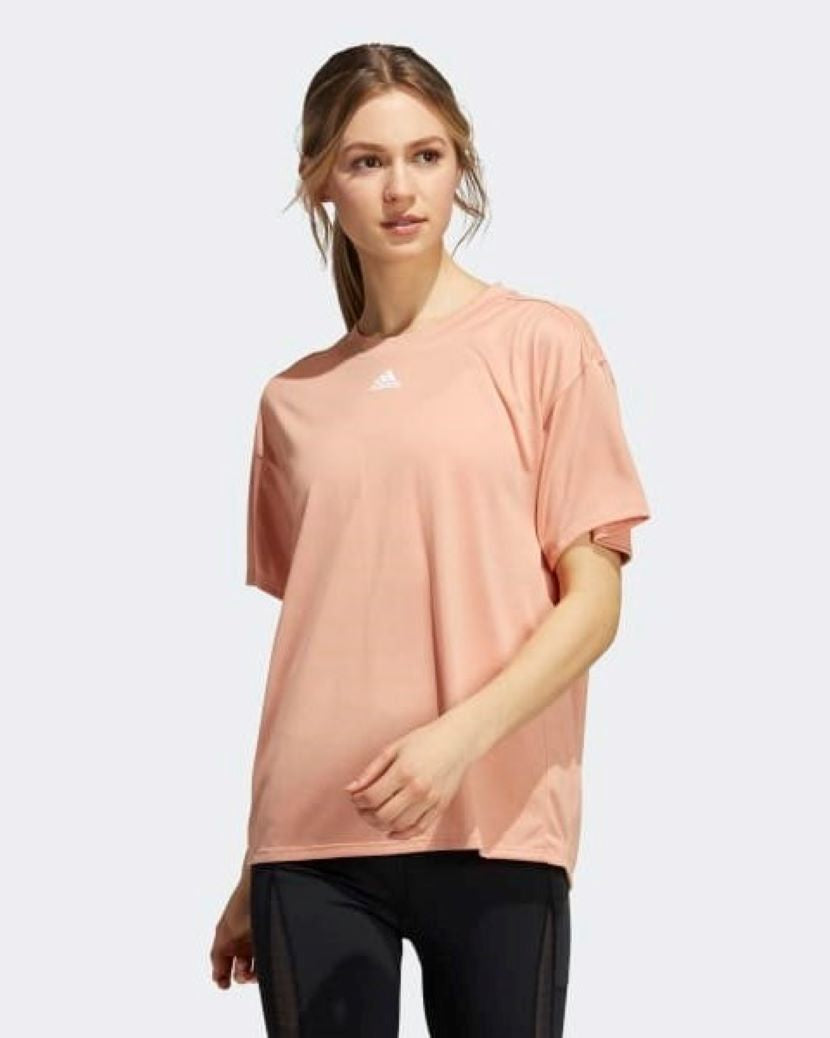 Adidas Womens 3 Stripes AR Training Tee Ambient Blush