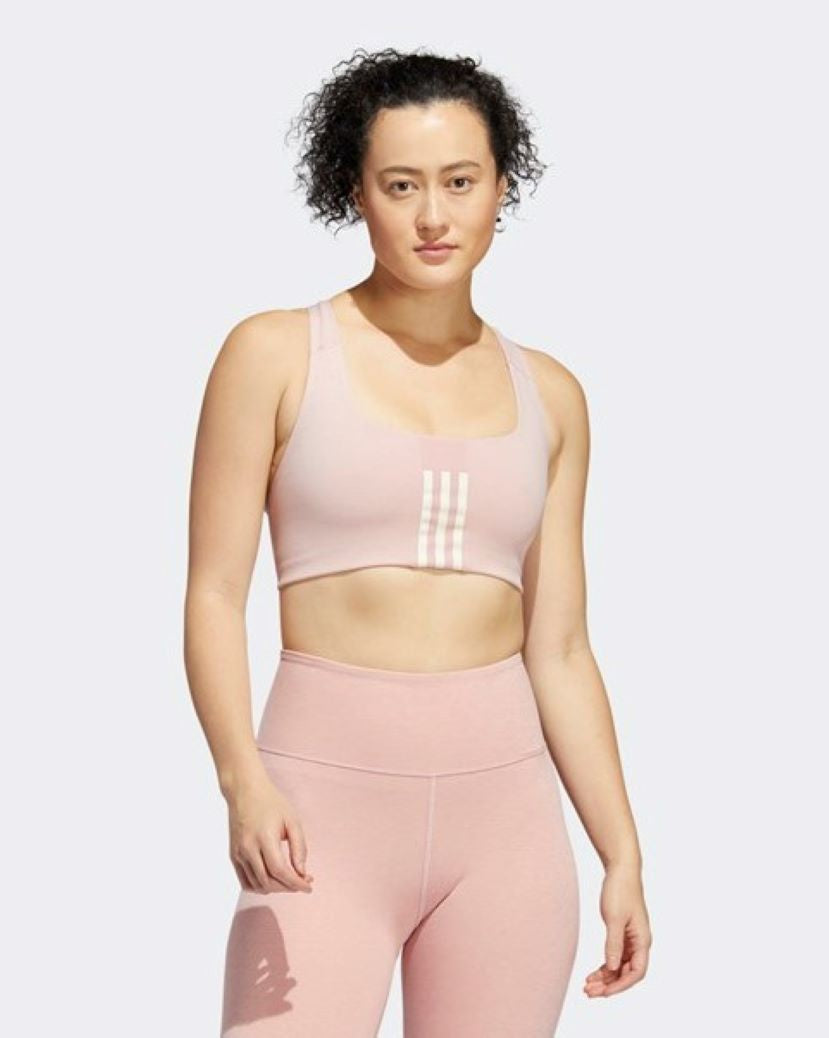 Adidas Womens Power Impact Medium Support Bra Wonder Mauve/White