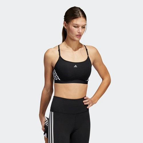 Adidas Womens Aeroreact Light Support Training Sports Bra Black/White
