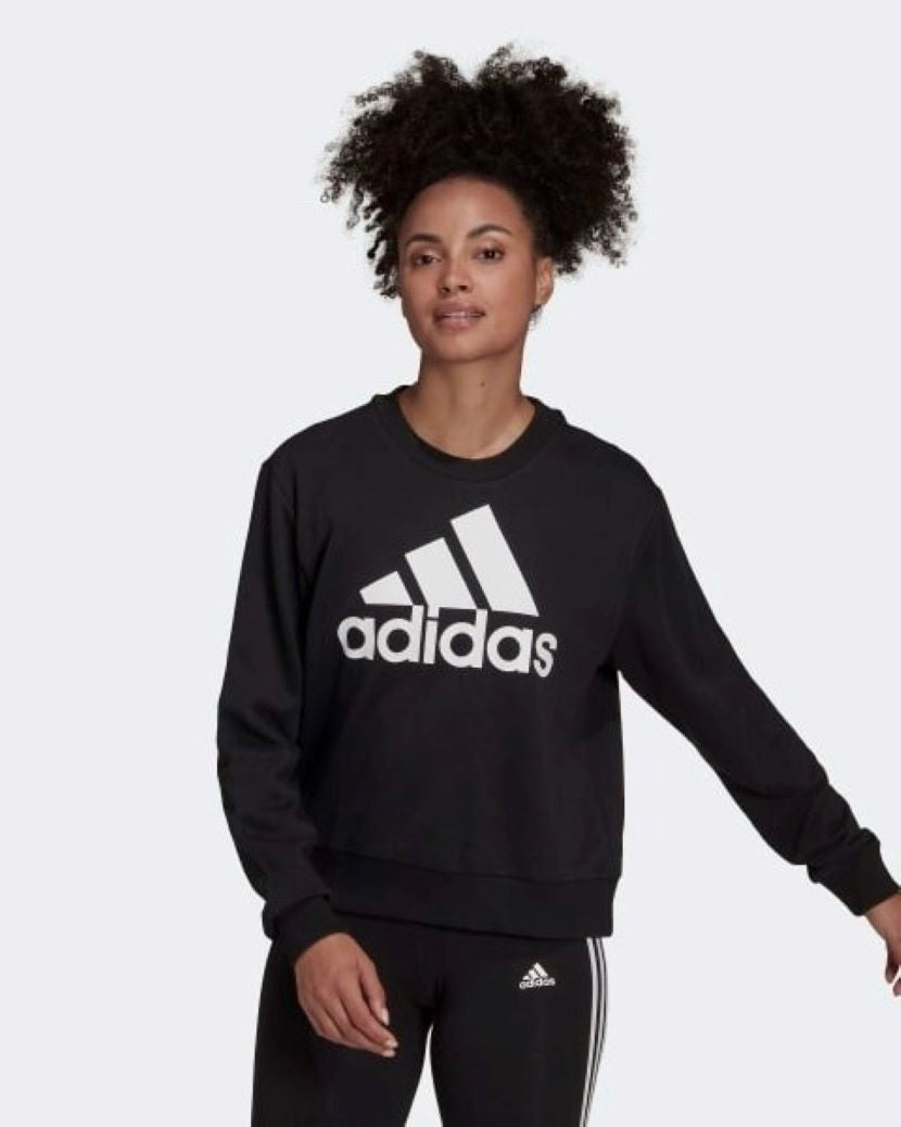 Adidas Womens Big Logo French Terry Sweat Black/White