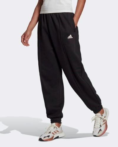 Adidas Womens Studio Fleece Pants Black/White