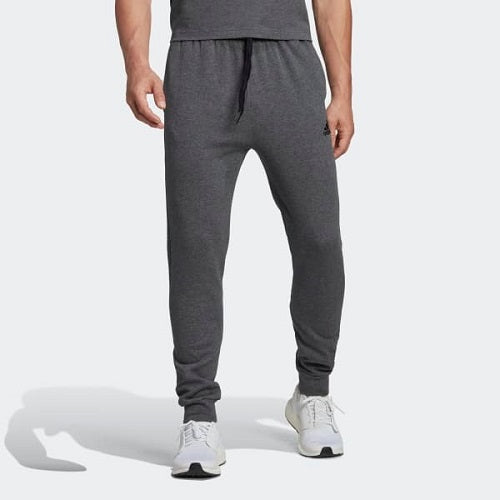 Adidas Mens Feel Cozy Tapered Fleece Pants Dark Grey Heather/Black