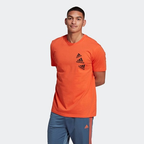 Adidas Mens BrandLove Tee Semi Impact Orange/Black