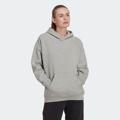 Adidas Womens All Season Fleece Boyfriend Hoodie Medium Grey Heather