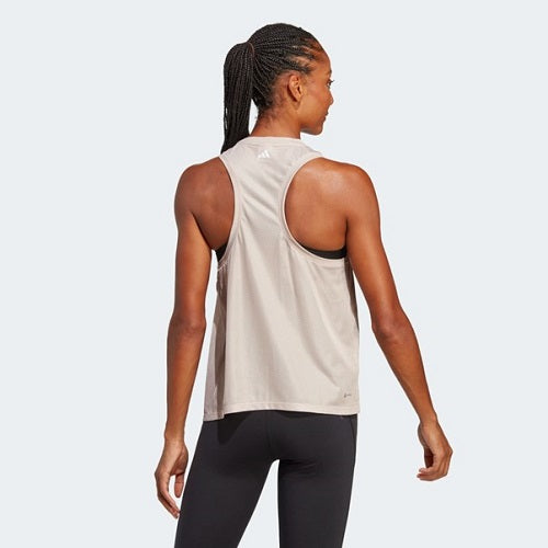 Adidas Womens HIIT Aeroready Quickburn Tank Wonder Taupe/White