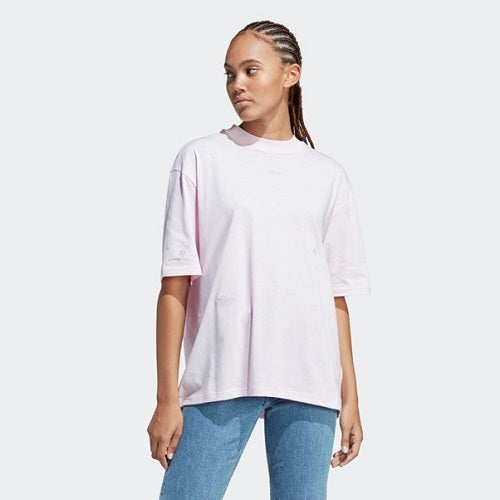 Adidas Womens Boyfried Crystals Tee Clear Pink/Silver Dawn