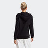Adidas Womens 3 Stripes French Terry Hooded Jacket Black/White
