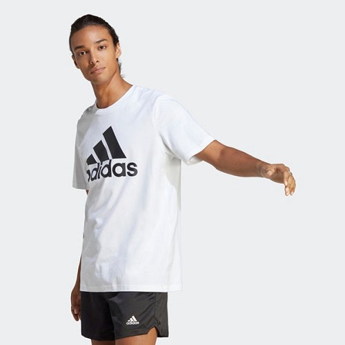 Adidas Mens Big Logo Single Jersey Tee White/Black