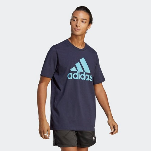 Adidas Mens Big Logo Single Jersey Tee Legend Ink/Pre Blue