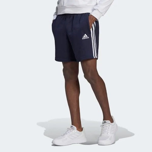 Adidas Mens 3 Stripes French Terry Short Legend Ink/White