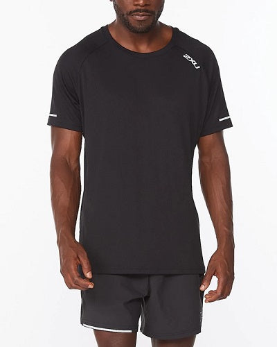 2XU Mens Aero Tee Black/Silver Reflective