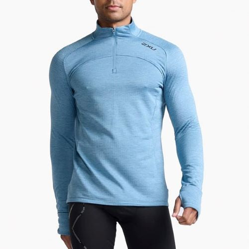 2XU Mens Ignition Qtr Zip Long Sleeve Top Shadow/Black