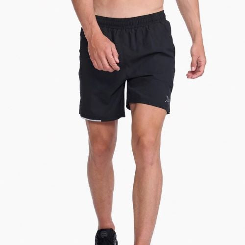 2XU Mens Aero 7 Inch Shorts Black/Silver Reflective