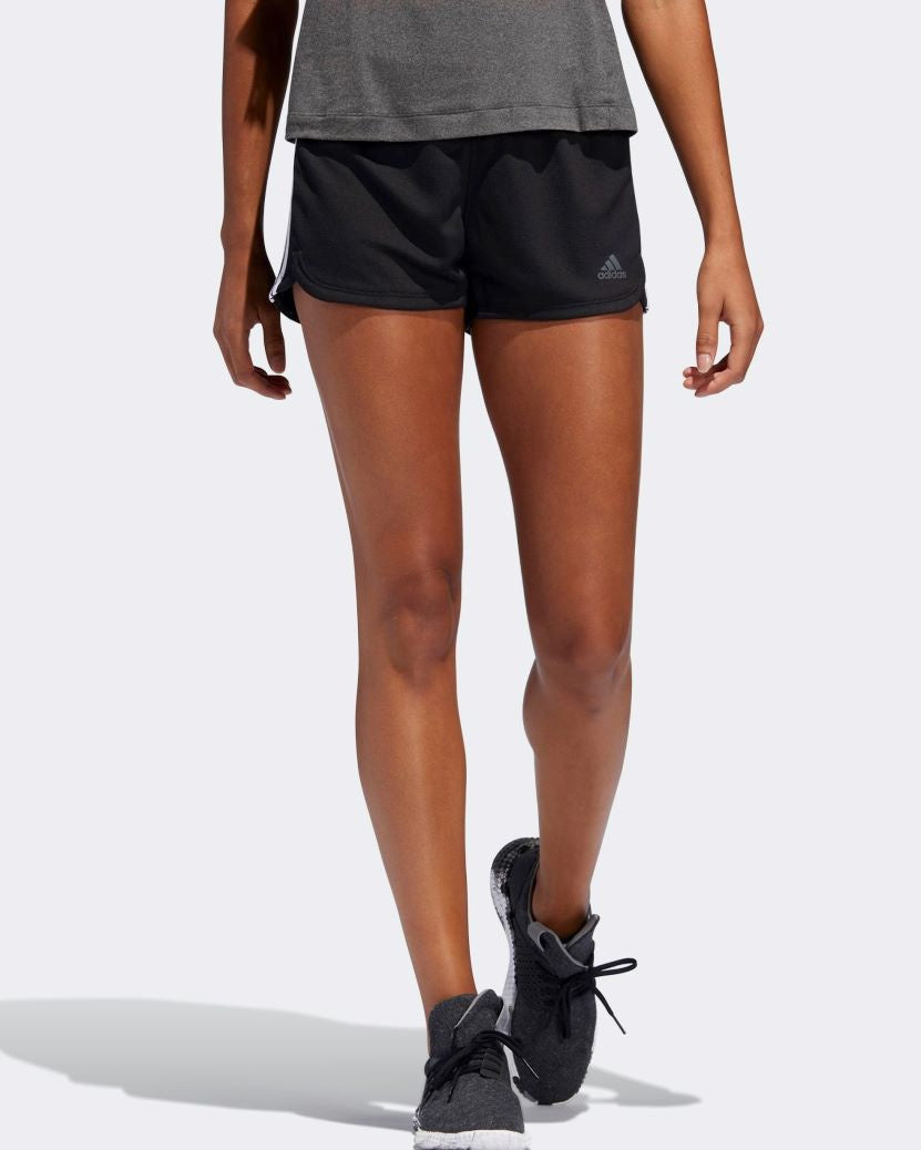 Adidas Womens Pacer 3 Stripes Knit Shorts Black