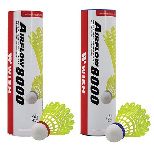 Wish Shuttlecock Nylon Airflow 8000 6pack Yellow