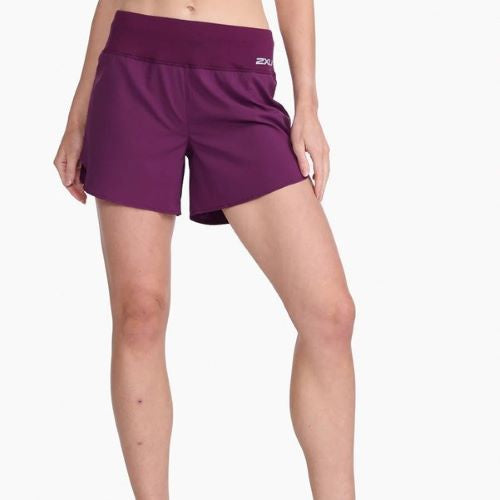 2XU Womens Aero 5 Inch Shorts Beet/Silver Reflective