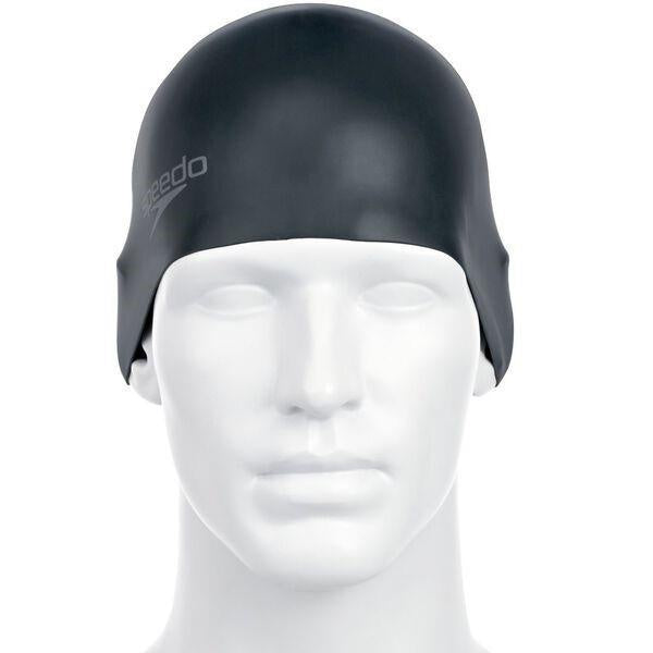Speedo Adult Plain Moulded Silicone Swim Cap Black