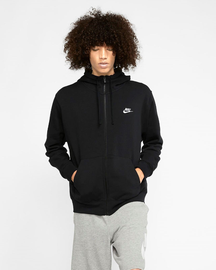 Nike Mens Club Hooded Jacket Black/White